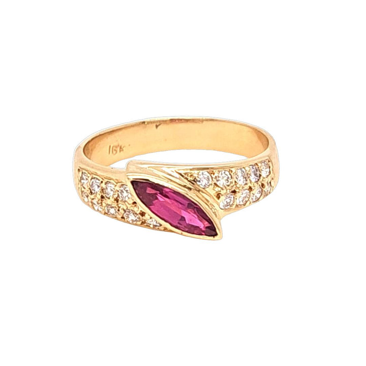 Marquise Ruby and Diamond Ring