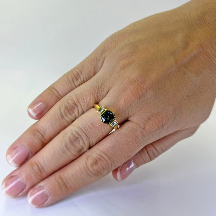 Spinel and Diamond Ring