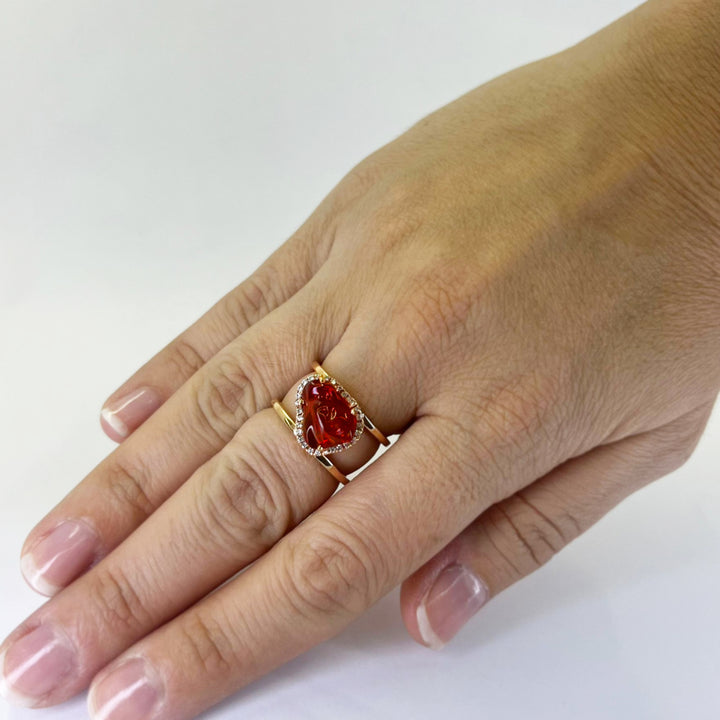 Mexican Fire Opal Ring