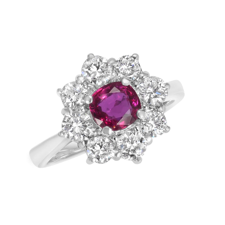 Cushion Ruby Halo Ring