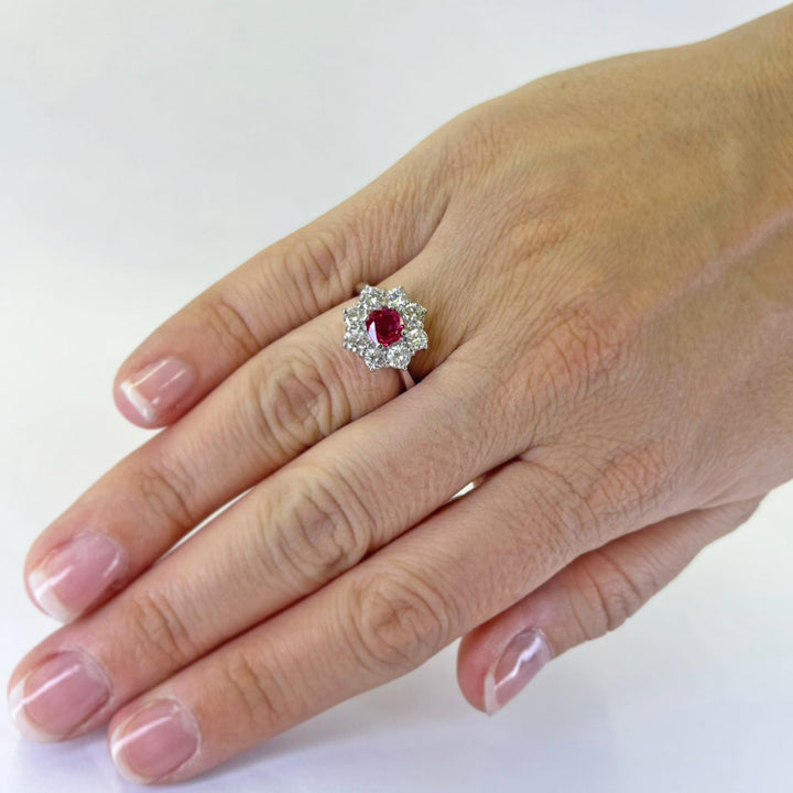 Cushion Ruby Halo Ring
