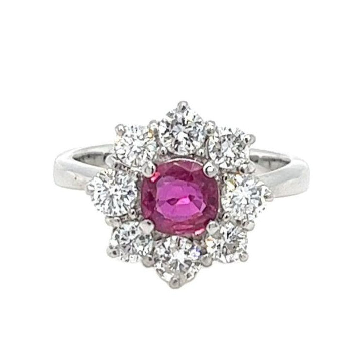Cushion Ruby Halo Ring