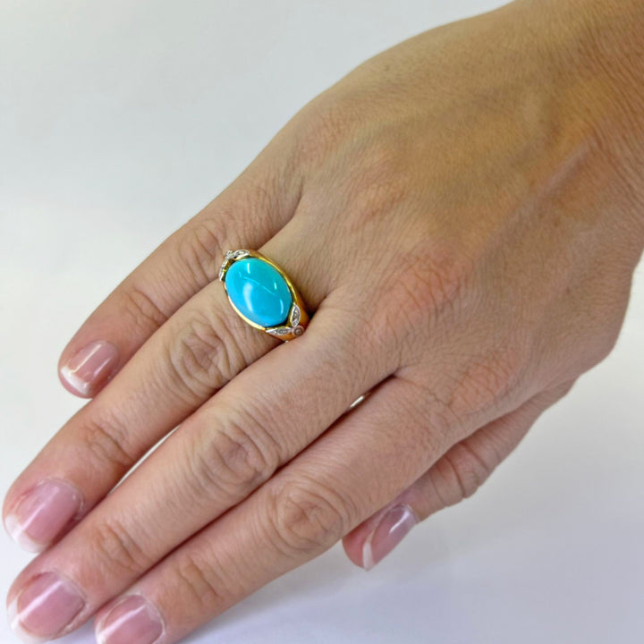 Turquoise and Diamond Ring