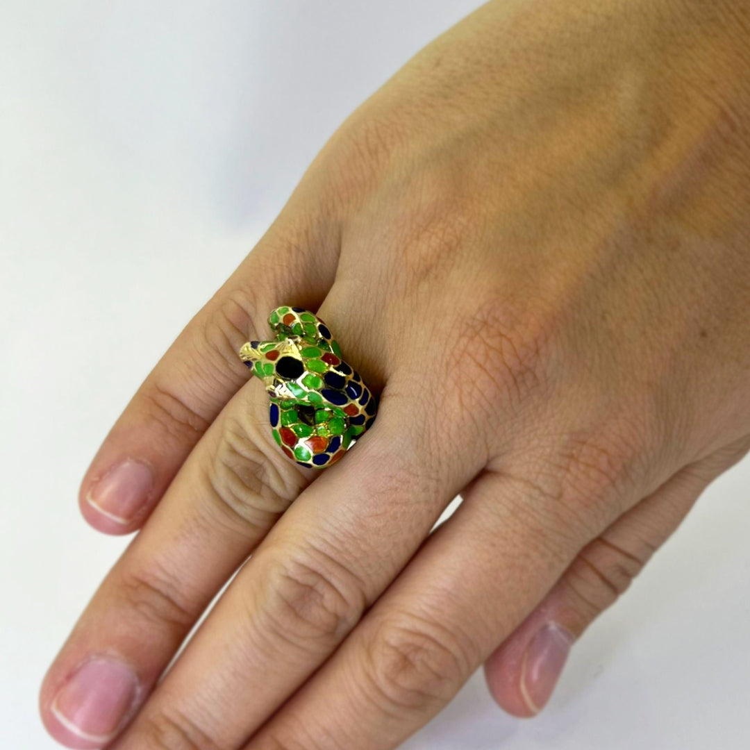 Colorful Enamel Snake Ring