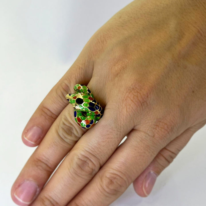 Colorful Enamel Snake Ring