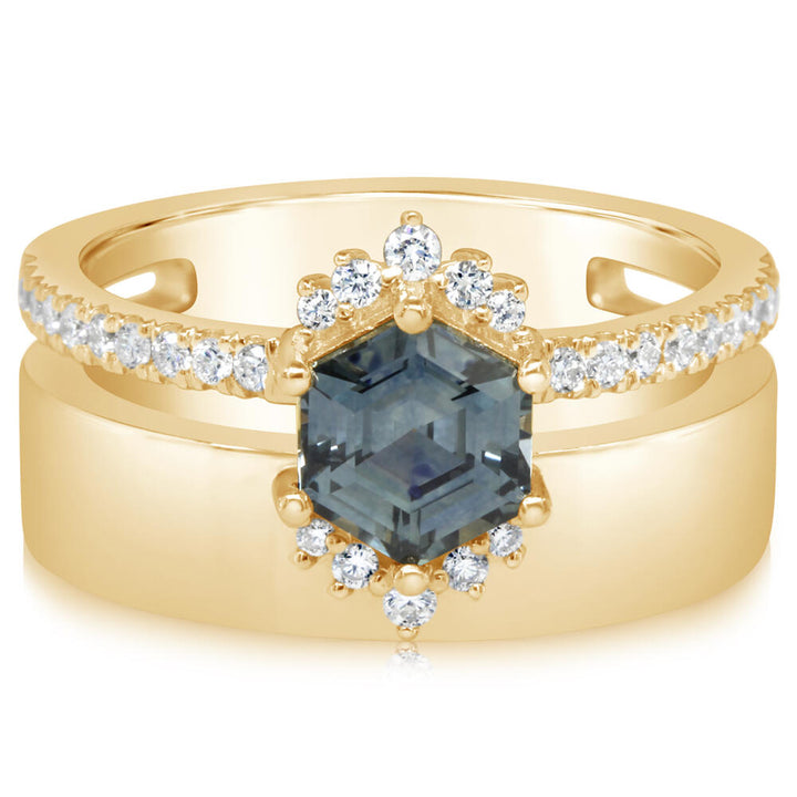 Teal Sapphire Cigar Ring
