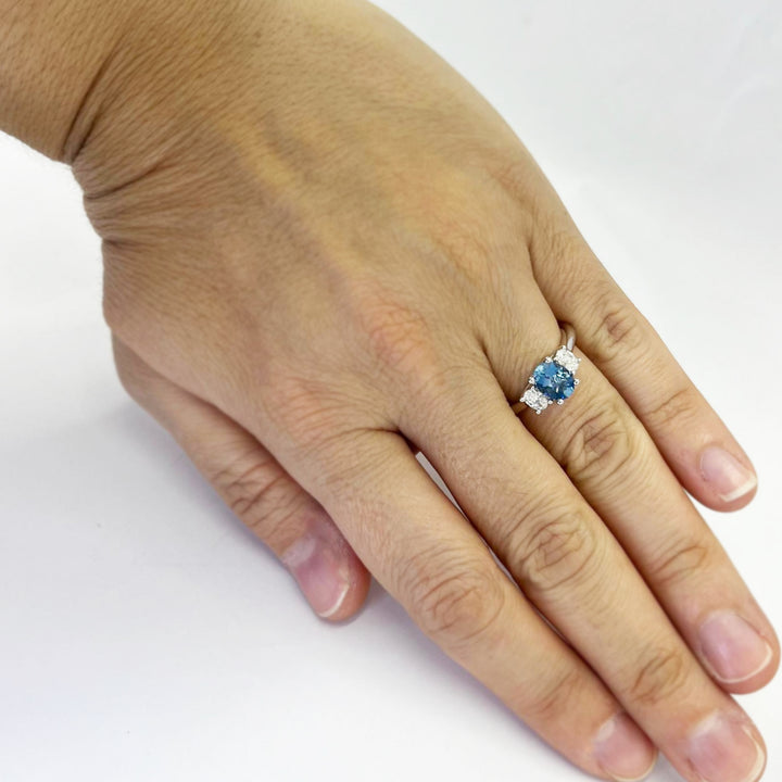 Aquamarine and Diamond Ring