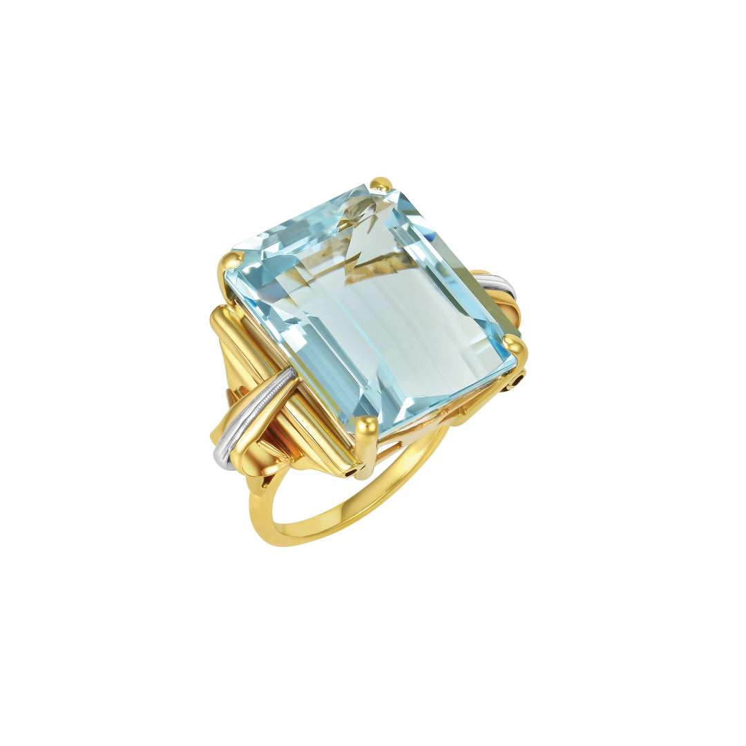Aquamarine Retro Ring