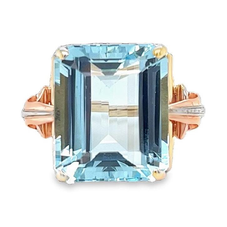 Aquamarine Retro Ring