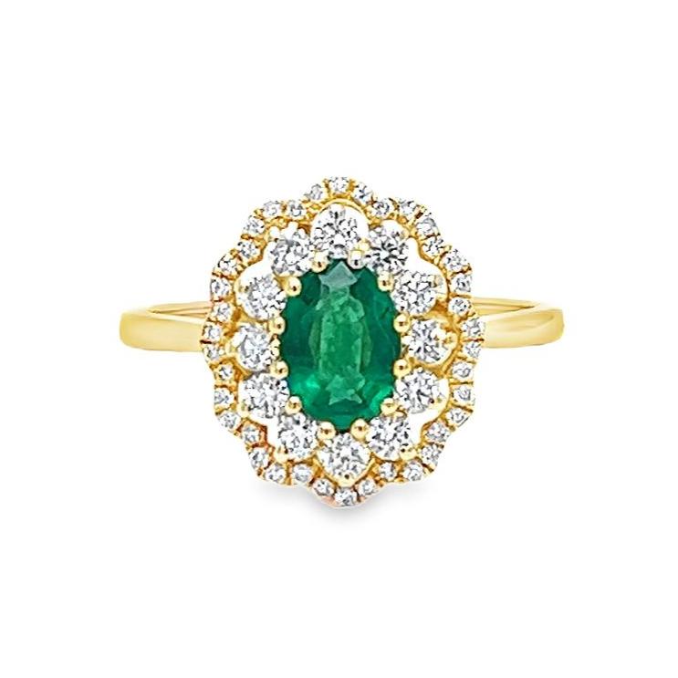 Emerald Halo Ring