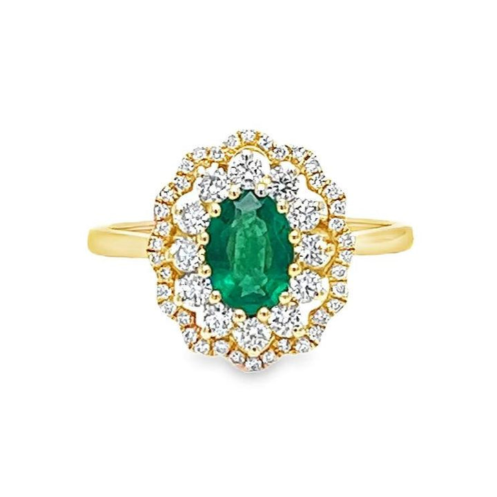 Emerald Halo Ring