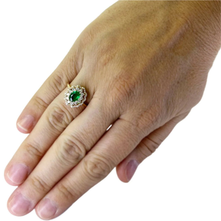 Emerald Halo Ring