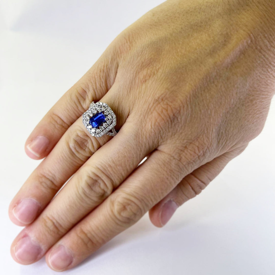 Sapphire Halo Ring