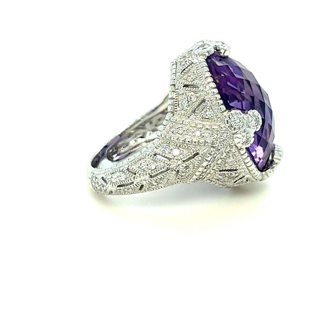 Judith Ripka Amethyst Cocktail Ring
