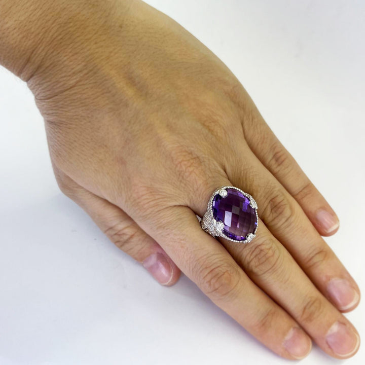 Judith Ripka Amethyst Cocktail Ring
