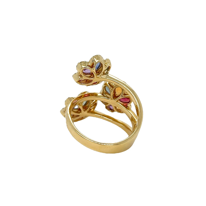 Multicolor Sapphire Flower Ring