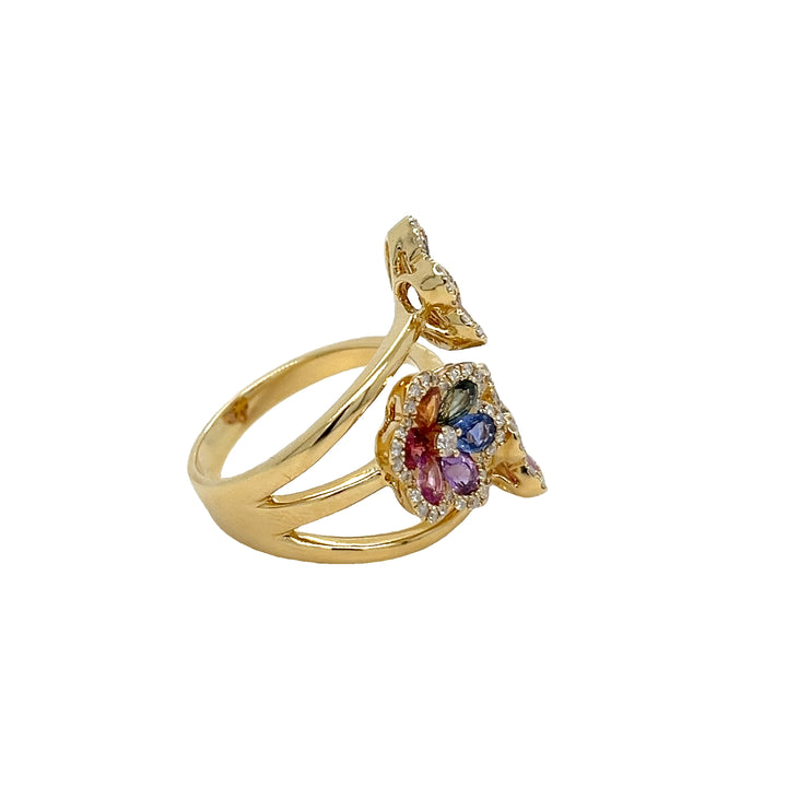 Multicolor Sapphire Flower Ring