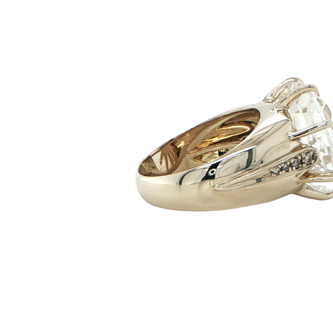 H. Stern 18K Noble Gold Cobblestone Quartz & Diamond Ring