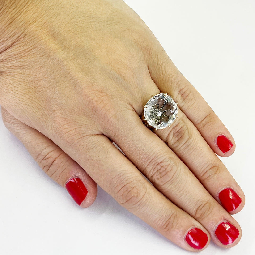 H. Stern 18K Noble Gold Cobblestone Quartz & Diamond Ring