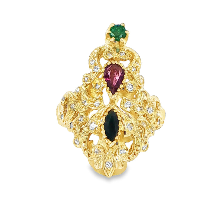 18K Yellow Gold Fashion Ring