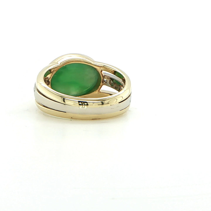 18K Yellow Gold Emerald & Diamond Ring