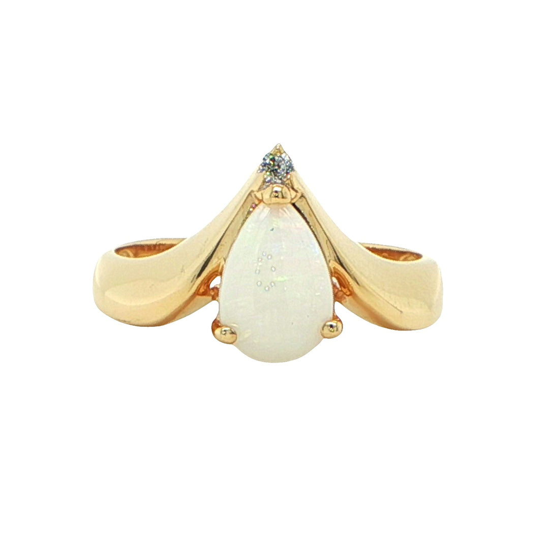 14K Yellow Gold Pear-Cut Opal Ring