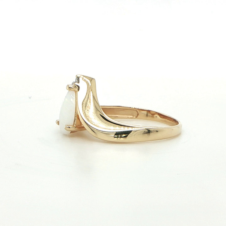 14K Yellow Gold Pear-Cut Opal Ring