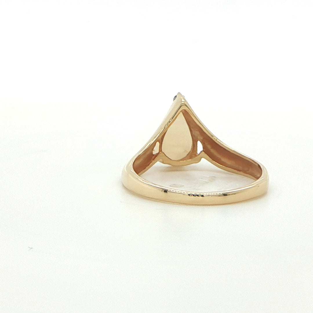 14K Yellow Gold Pear-Cut Opal Ring