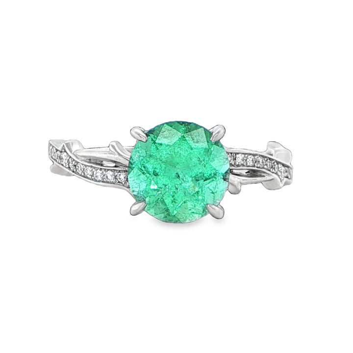 Platinum Emerald & Diamond Ring