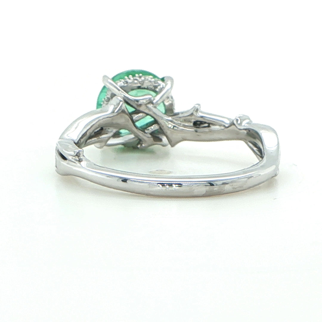 Platinum Emerald & Diamond Ring