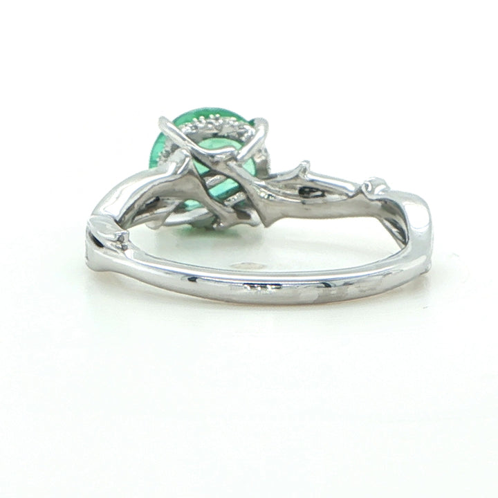 Platinum Emerald & Diamond Ring