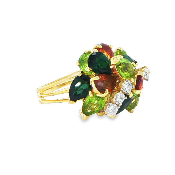 La Triomph 14K Yellow Gold Multi-Gemstone Diamond Ring