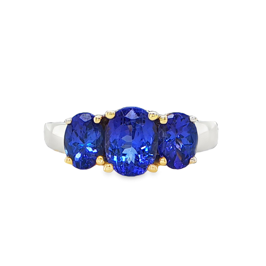 Le Vian 14K Two-Tone Gold Tanzanite Three Stone Ring