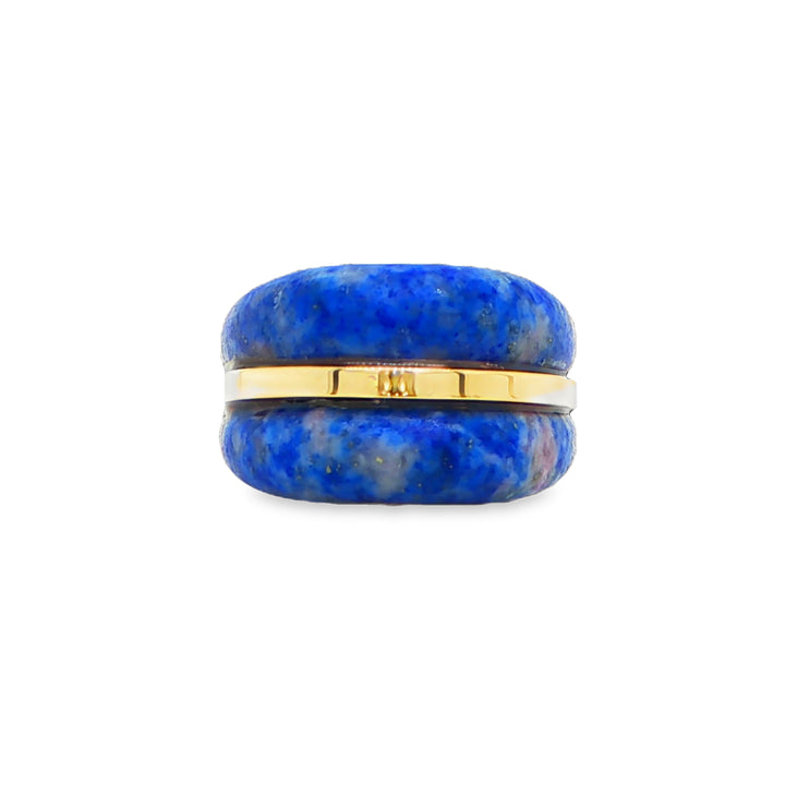14K Yellow Gold Domed Lapis Lazuli Ring