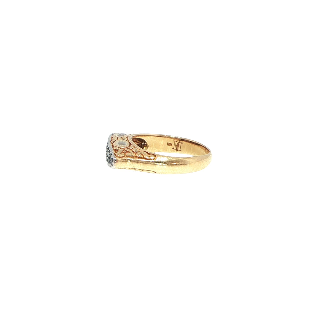 John Hardy 18K Yellow Gold Black Diamond Ring