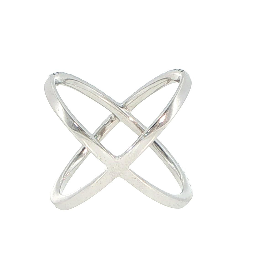 18K White Gold Multi-Color Sapphire Crossover Ring