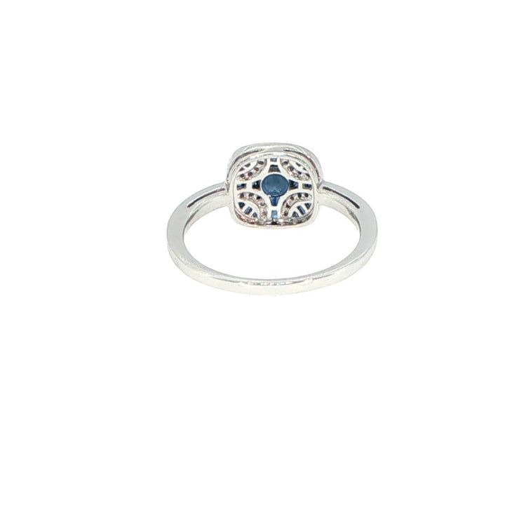 14K White Gold Sapphire & Diamond Fashion Ring