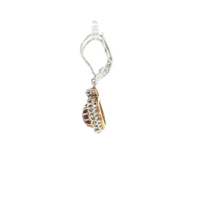 Antique Ruby and Diamond Drop Earrings