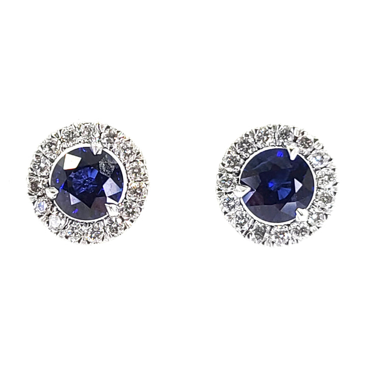 Sapphire and Diamond Stud Earrings