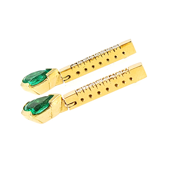 Colombian Emerald and Diamond Drop Earrings
