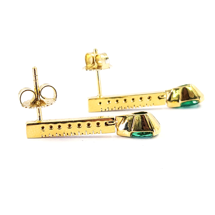 Colombian Emerald and Diamond Drop Earrings