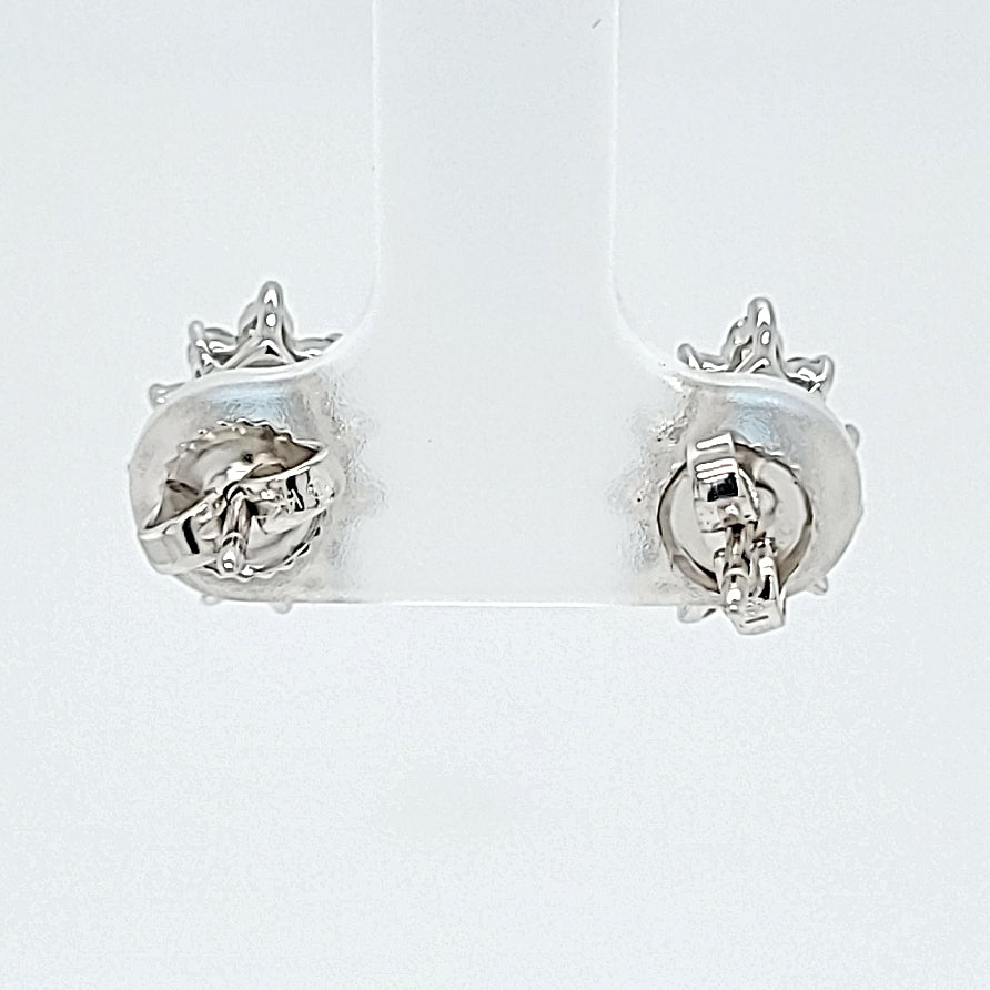 Aquamarine and Diamond Stud Earrings