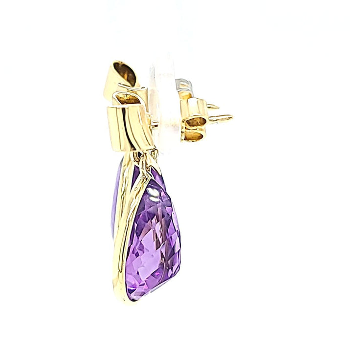 Amethyst Bow Drop Earrings