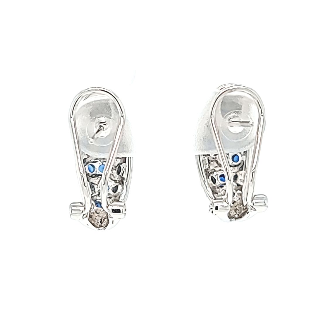Sapphire and Diamond Wave Earrings