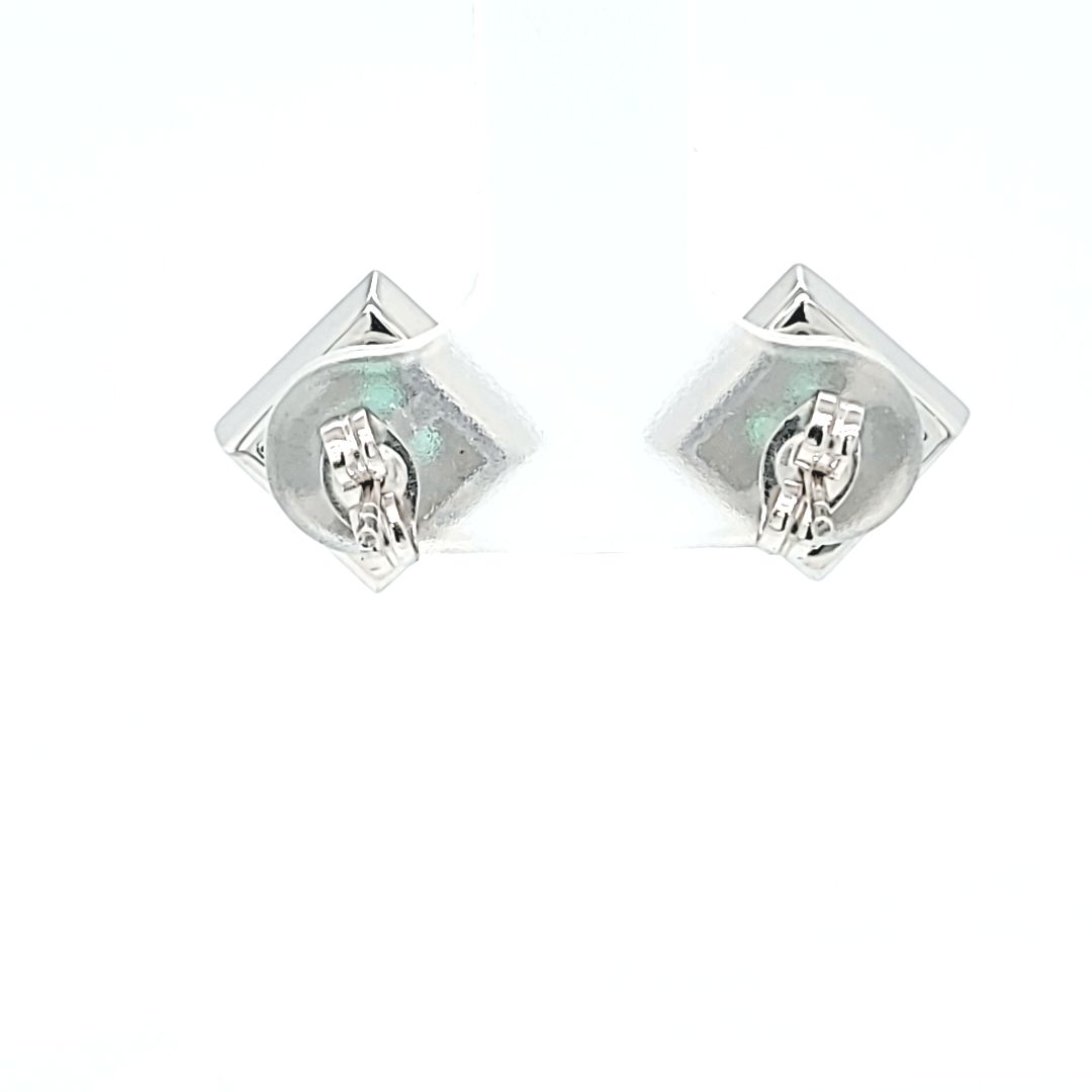 Emerald and Diamond Halo Earrings