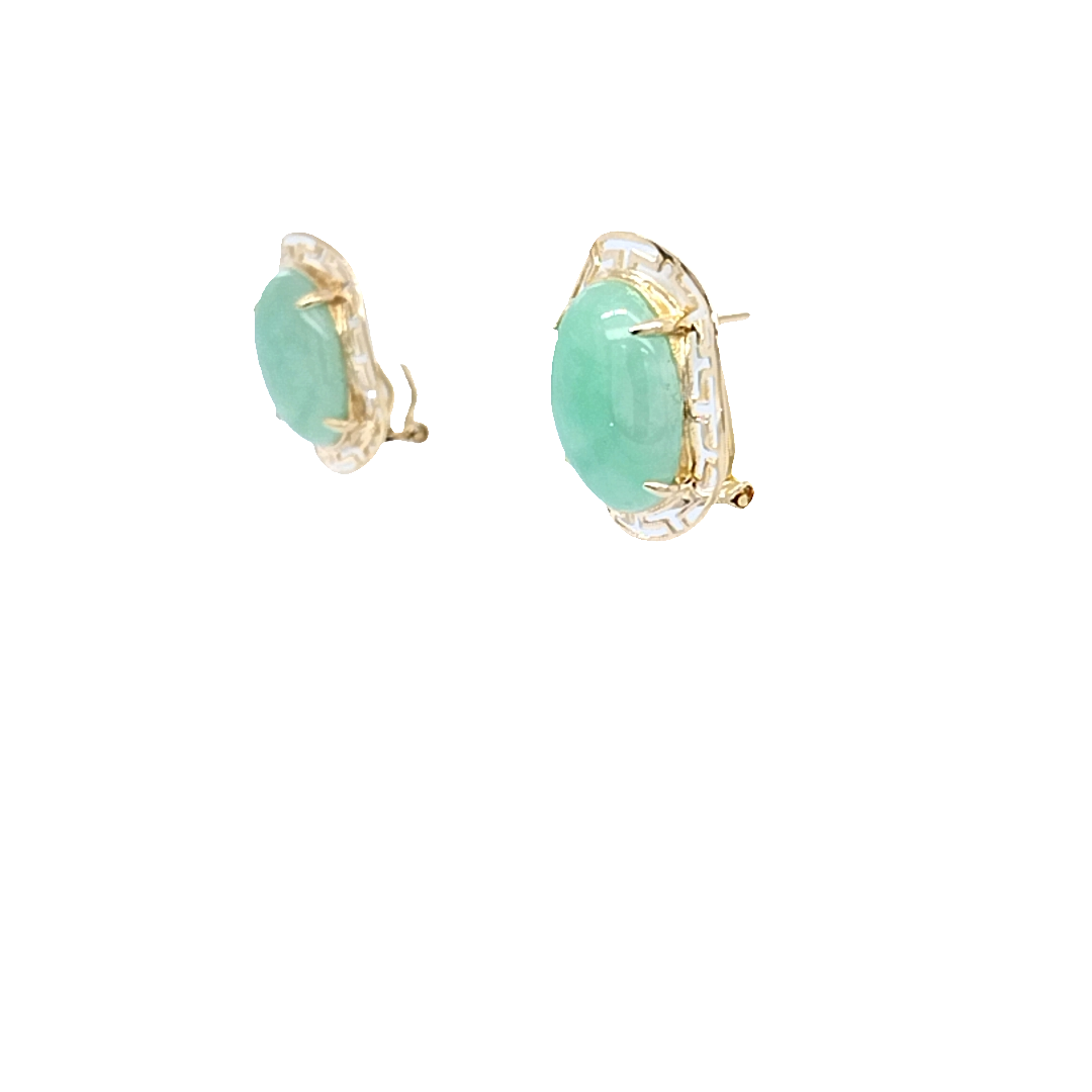 Cabochon Jade Earrings