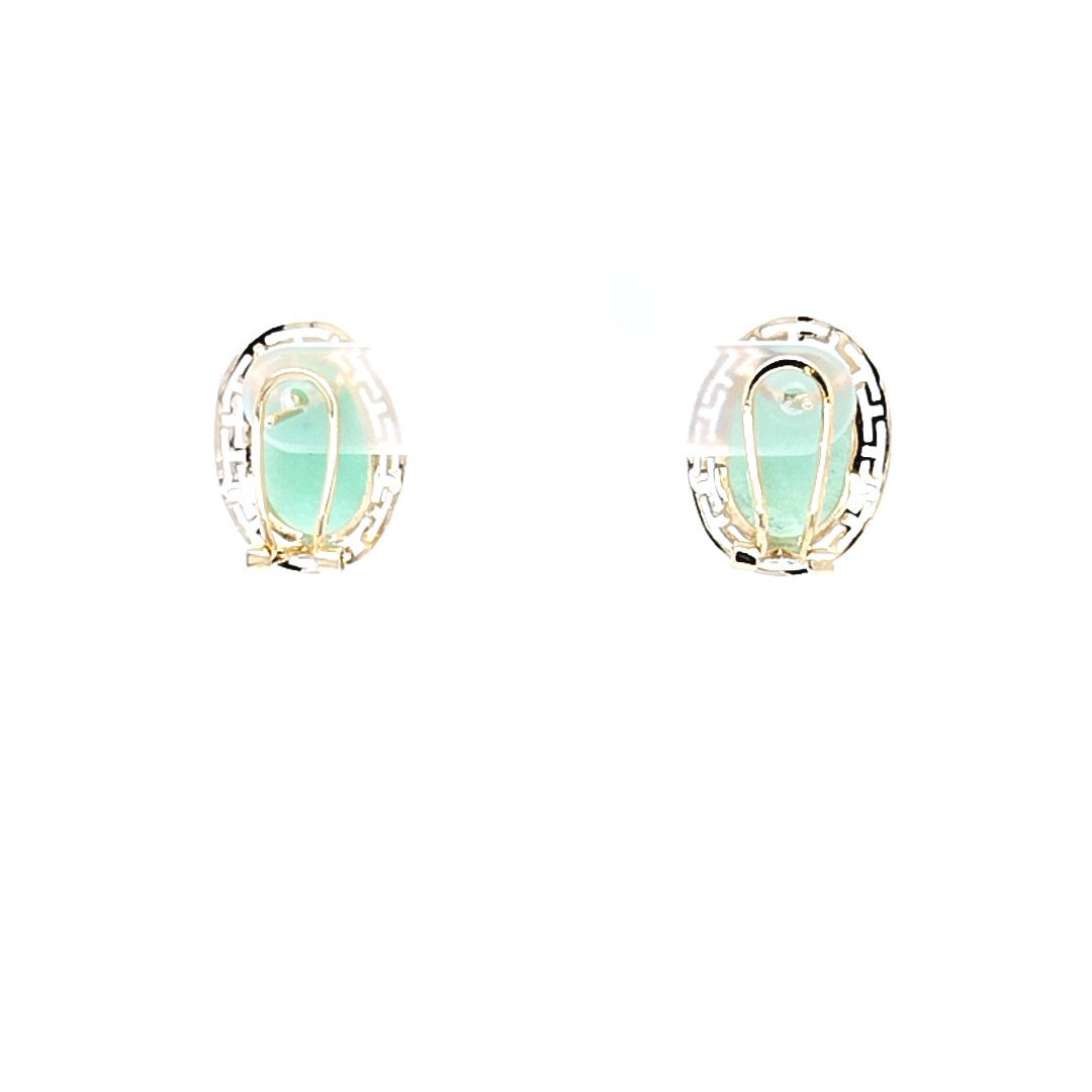 Cabochon Jade Earrings