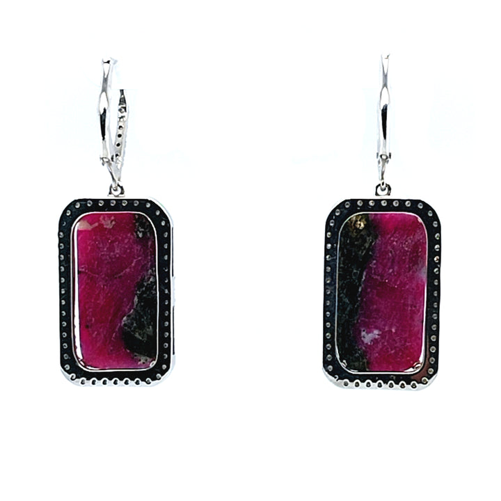 Ruby Slice and Diamond Drop Earrings