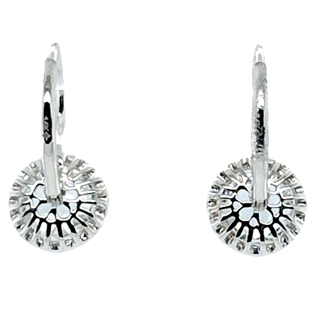 White Topaz and Diamond Drop Earrings