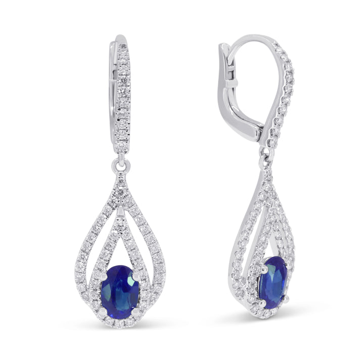 Sapphire and Diamond Drop Earrings